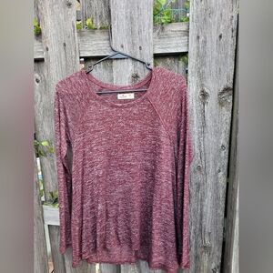 Hollister Burgundy Long Sleeve Blouse